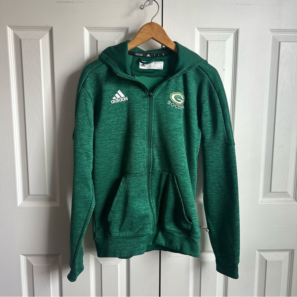 Adidas green zipper front soccer hoodie